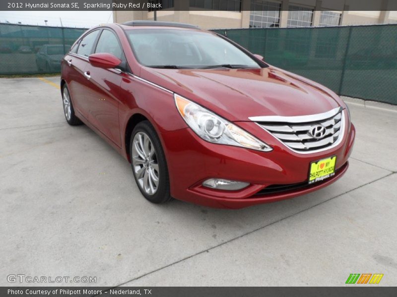 Sparkling Ruby Red / Black 2012 Hyundai Sonata SE