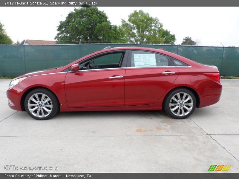 Sparkling Ruby Red / Black 2012 Hyundai Sonata SE