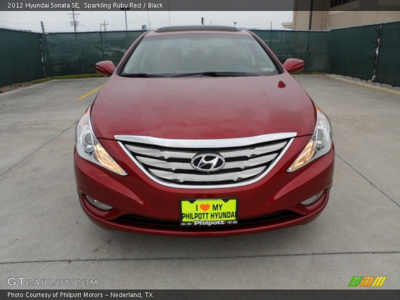 Sparkling Ruby Red / Black 2012 Hyundai Sonata SE