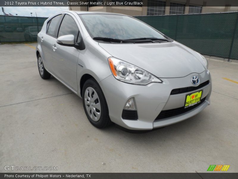 Classic Silver Metallic / Light Blue Gray/Black 2012 Toyota Prius c Hybrid Three