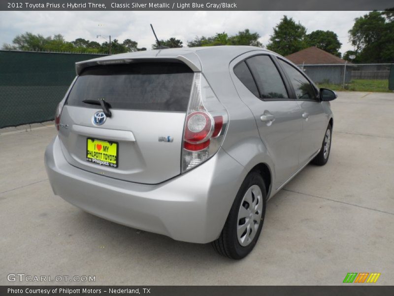 Classic Silver Metallic / Light Blue Gray/Black 2012 Toyota Prius c Hybrid Three