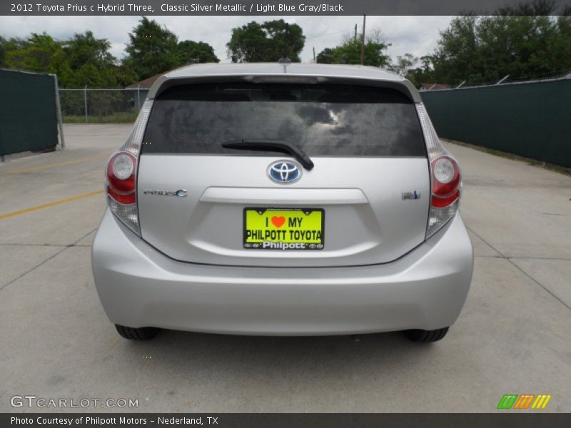 Classic Silver Metallic / Light Blue Gray/Black 2012 Toyota Prius c Hybrid Three