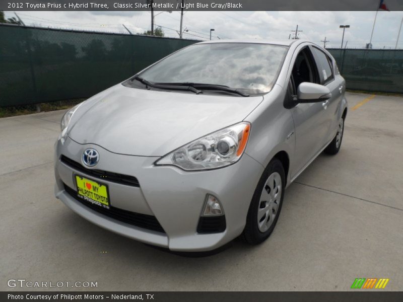 Classic Silver Metallic / Light Blue Gray/Black 2012 Toyota Prius c Hybrid Three