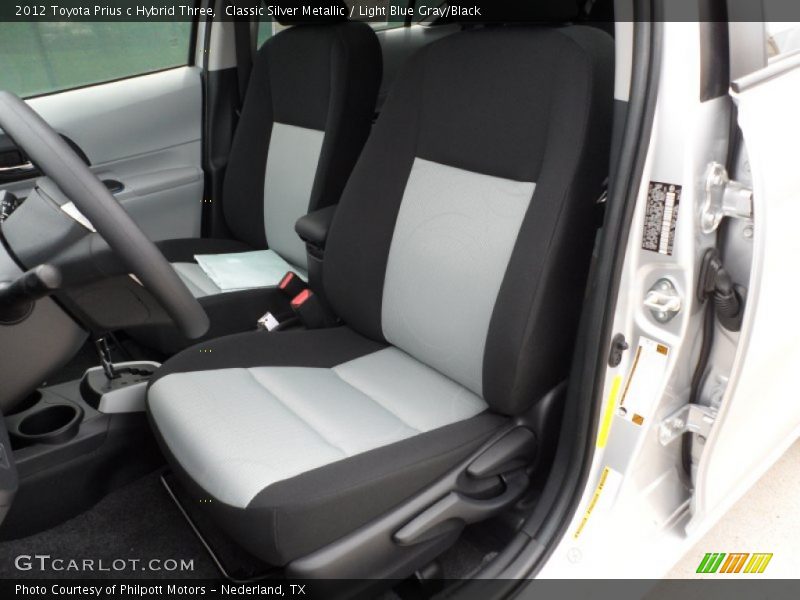  2012 Prius c Hybrid Three Light Blue Gray/Black Interior