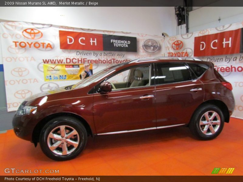 Merlot Metallic / Beige 2009 Nissan Murano SL AWD