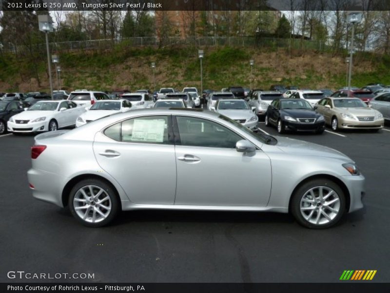 Tungsten Silver Pearl / Black 2012 Lexus IS 250 AWD