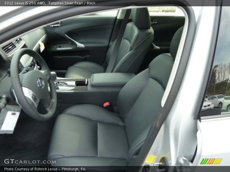 Tungsten Silver Pearl / Black 2012 Lexus IS 250 AWD