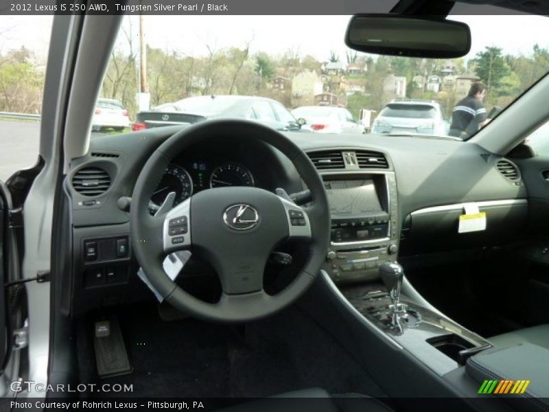Tungsten Silver Pearl / Black 2012 Lexus IS 250 AWD