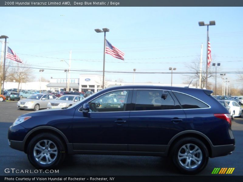 Deep Blue Metallic / Beige 2008 Hyundai Veracruz Limited AWD
