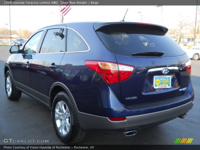 Deep Blue Metallic / Beige 2008 Hyundai Veracruz Limited AWD