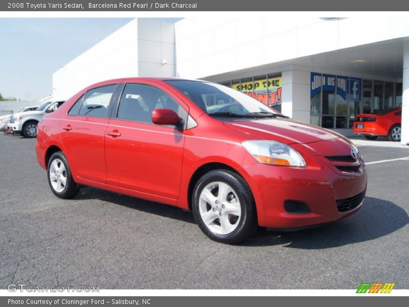 Barcelona Red Pearl / Dark Charcoal 2008 Toyota Yaris Sedan