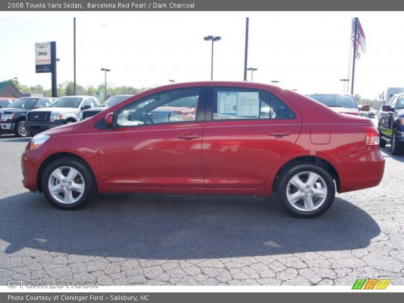 Barcelona Red Pearl / Dark Charcoal 2008 Toyota Yaris Sedan