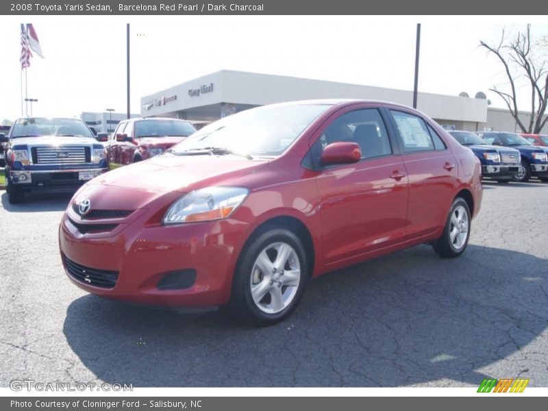 Barcelona Red Pearl / Dark Charcoal 2008 Toyota Yaris Sedan