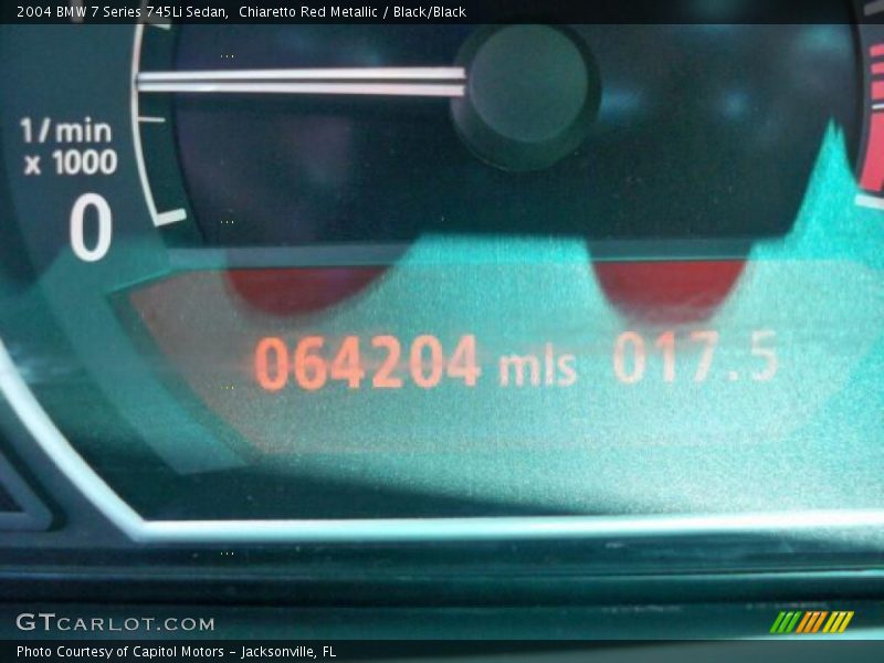 Chiaretto Red Metallic / Black/Black 2004 BMW 7 Series 745Li Sedan