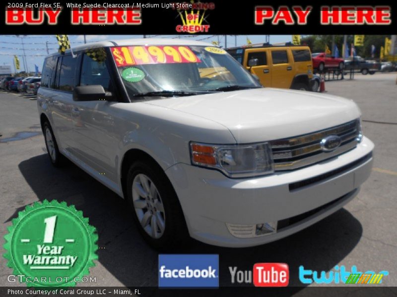 White Suede Clearcoat / Medium Light Stone 2009 Ford Flex SE