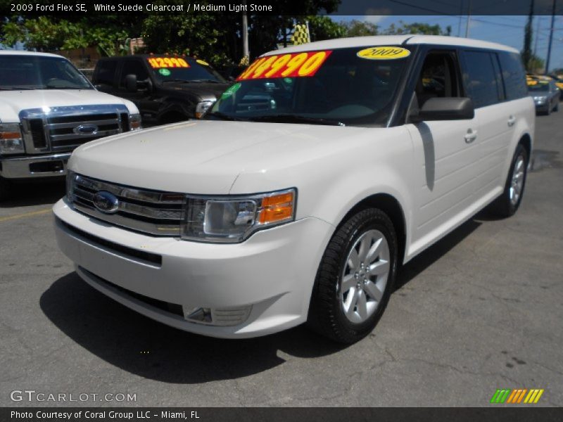 White Suede Clearcoat / Medium Light Stone 2009 Ford Flex SE
