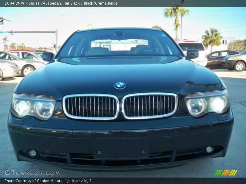 Jet Black / Black/Creme Beige 2004 BMW 7 Series 745i Sedan