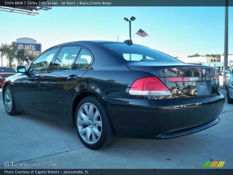 Jet Black / Black/Creme Beige 2004 BMW 7 Series 745i Sedan