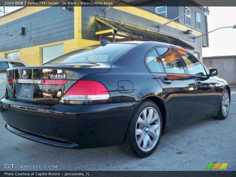 Jet Black / Black/Creme Beige 2004 BMW 7 Series 745i Sedan