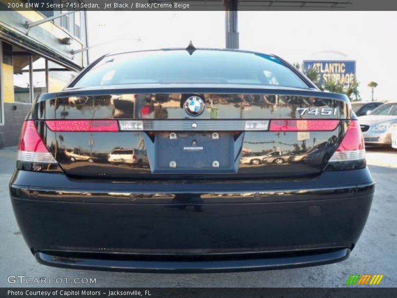 Jet Black / Black/Creme Beige 2004 BMW 7 Series 745i Sedan
