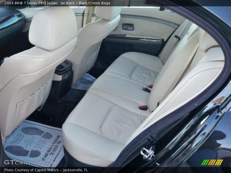 Jet Black / Black/Creme Beige 2004 BMW 7 Series 745i Sedan