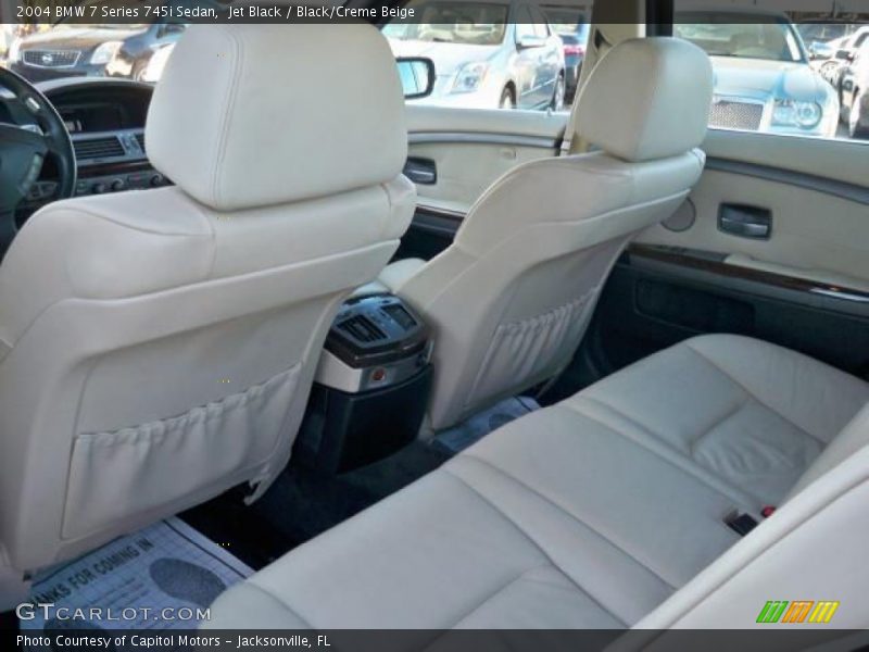 Jet Black / Black/Creme Beige 2004 BMW 7 Series 745i Sedan