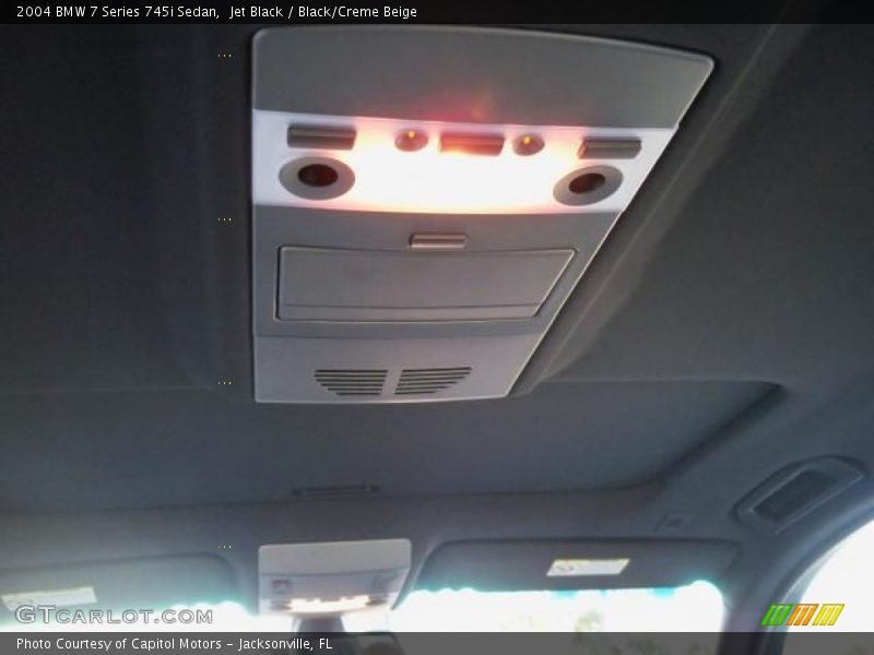 Jet Black / Black/Creme Beige 2004 BMW 7 Series 745i Sedan