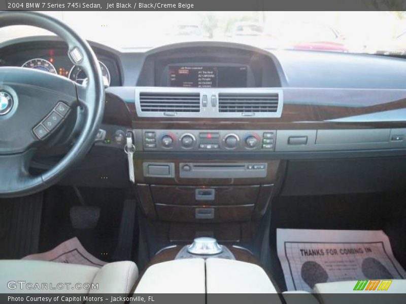 Jet Black / Black/Creme Beige 2004 BMW 7 Series 745i Sedan