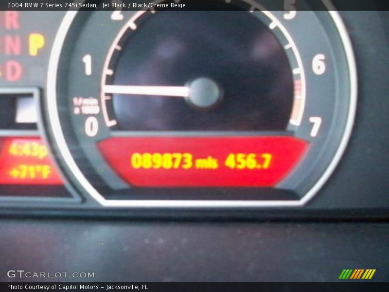 Jet Black / Black/Creme Beige 2004 BMW 7 Series 745i Sedan