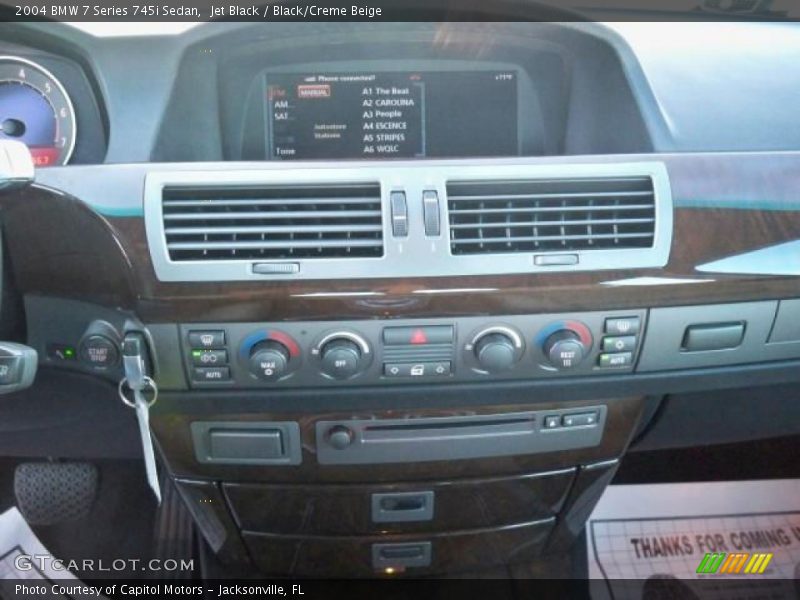Jet Black / Black/Creme Beige 2004 BMW 7 Series 745i Sedan