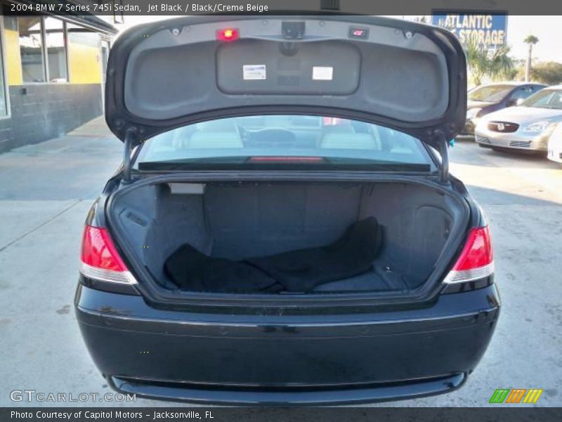 Jet Black / Black/Creme Beige 2004 BMW 7 Series 745i Sedan