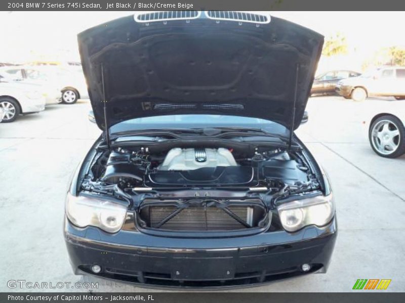 Jet Black / Black/Creme Beige 2004 BMW 7 Series 745i Sedan