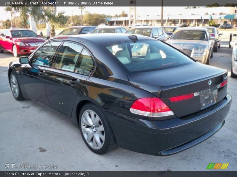 Jet Black / Black/Creme Beige 2004 BMW 7 Series 745i Sedan