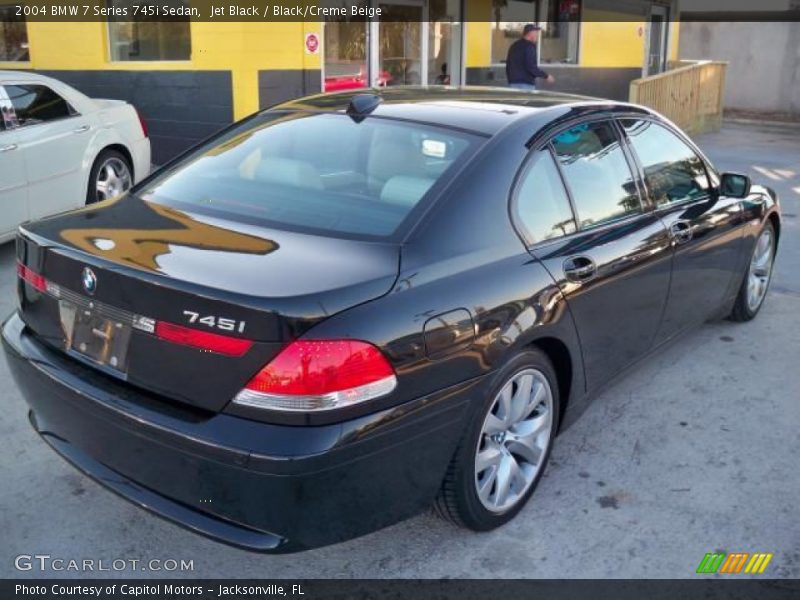 Jet Black / Black/Creme Beige 2004 BMW 7 Series 745i Sedan