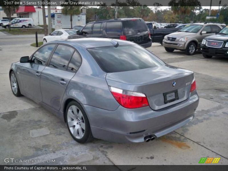 Silver Grey Metallic / Black 2007 BMW 5 Series 530i Sedan