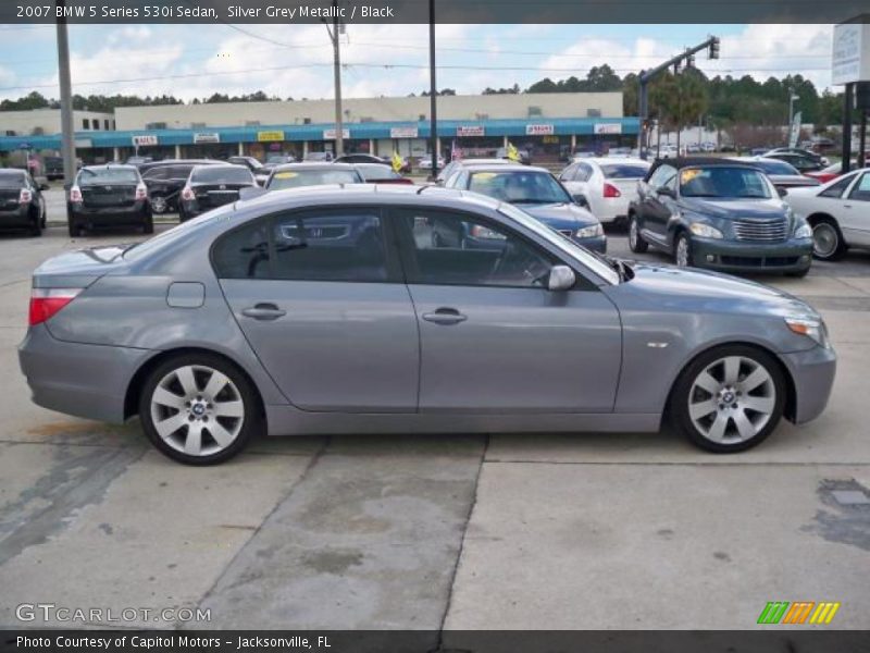 Silver Grey Metallic / Black 2007 BMW 5 Series 530i Sedan