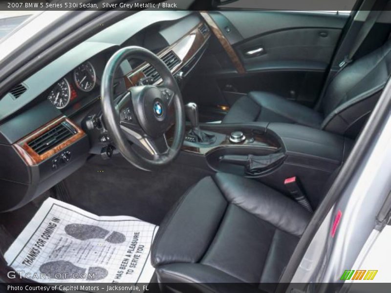 Silver Grey Metallic / Black 2007 BMW 5 Series 530i Sedan