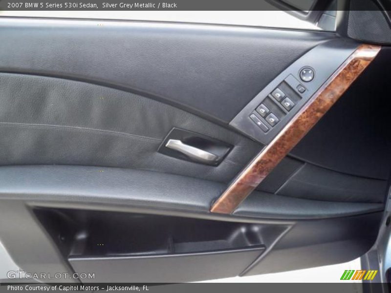 Silver Grey Metallic / Black 2007 BMW 5 Series 530i Sedan