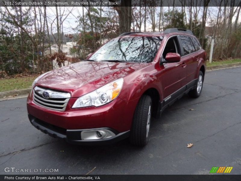 Ruby Red Pearl / Off Black 2012 Subaru Outback 2.5i Premium