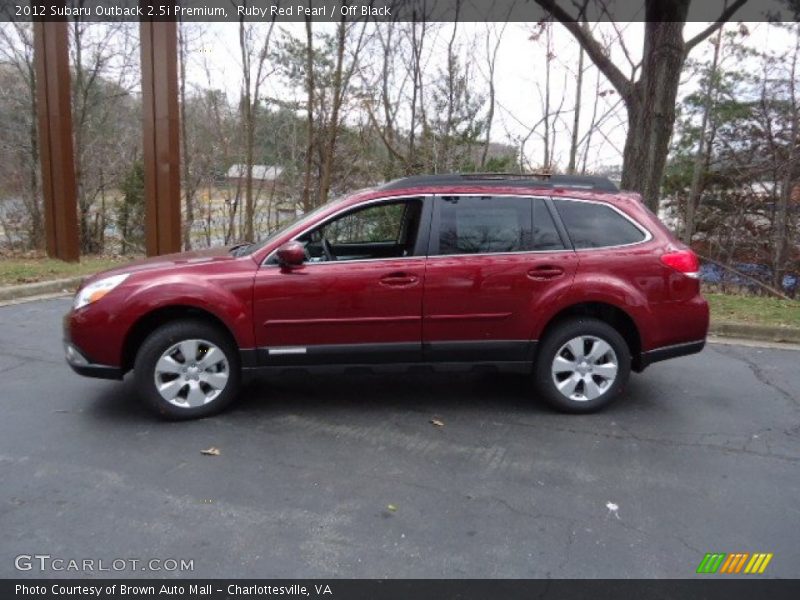 Ruby Red Pearl / Off Black 2012 Subaru Outback 2.5i Premium