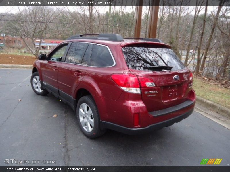 Ruby Red Pearl / Off Black 2012 Subaru Outback 2.5i Premium