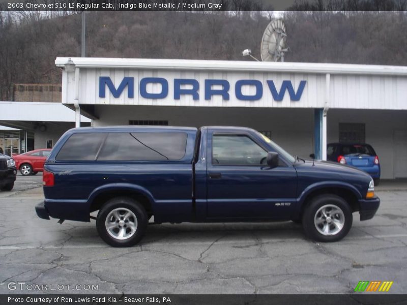 Indigo Blue Metallic / Medium Gray 2003 Chevrolet S10 LS Regular Cab