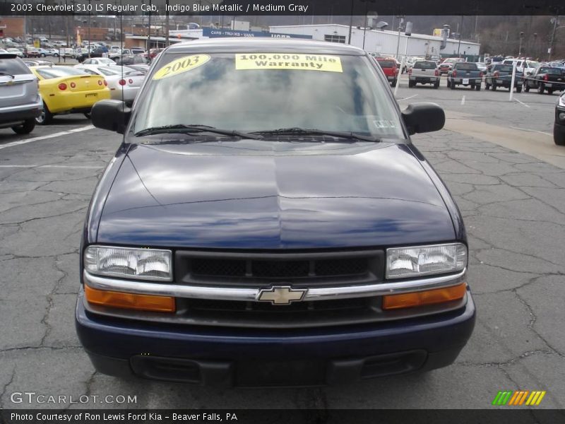 Indigo Blue Metallic / Medium Gray 2003 Chevrolet S10 LS Regular Cab