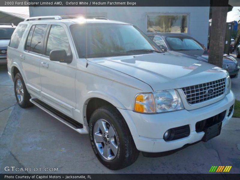Oxford White / Medium Parchment Beige 2003 Ford Explorer Limited AWD