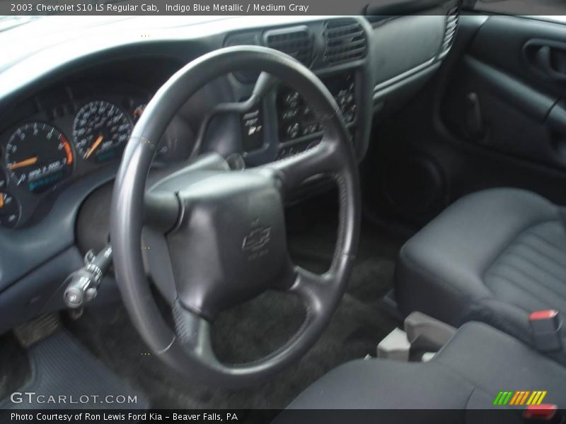 Indigo Blue Metallic / Medium Gray 2003 Chevrolet S10 LS Regular Cab