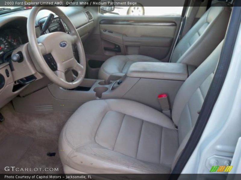 Oxford White / Medium Parchment Beige 2003 Ford Explorer Limited AWD