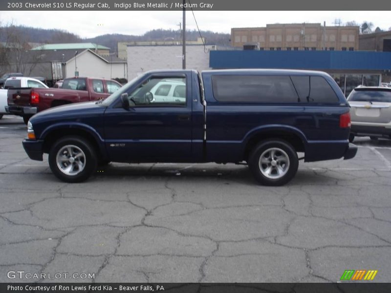Indigo Blue Metallic / Medium Gray 2003 Chevrolet S10 LS Regular Cab