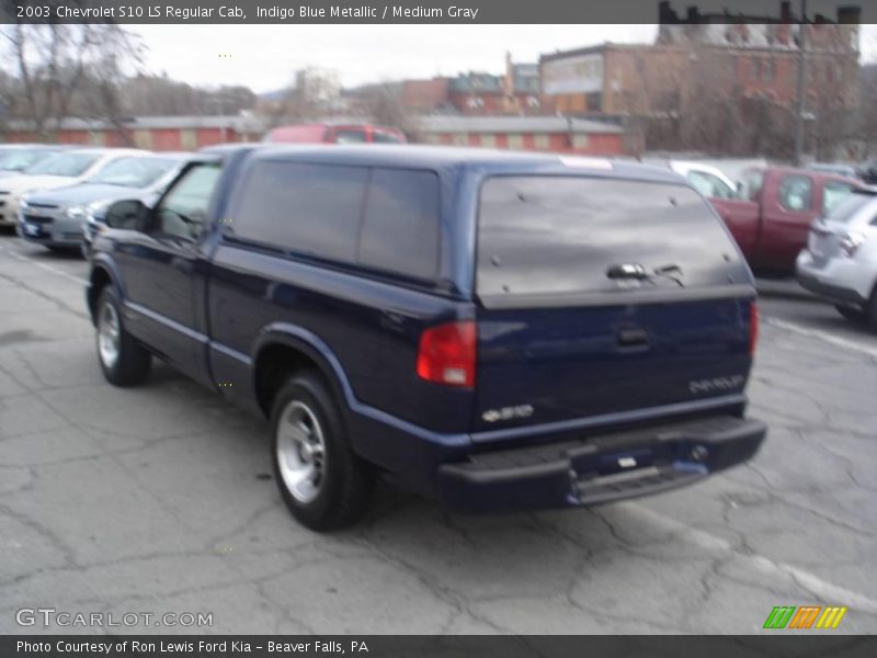 Indigo Blue Metallic / Medium Gray 2003 Chevrolet S10 LS Regular Cab