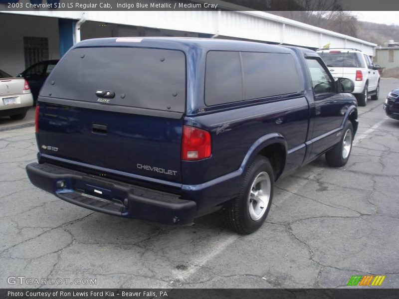 Indigo Blue Metallic / Medium Gray 2003 Chevrolet S10 LS Regular Cab