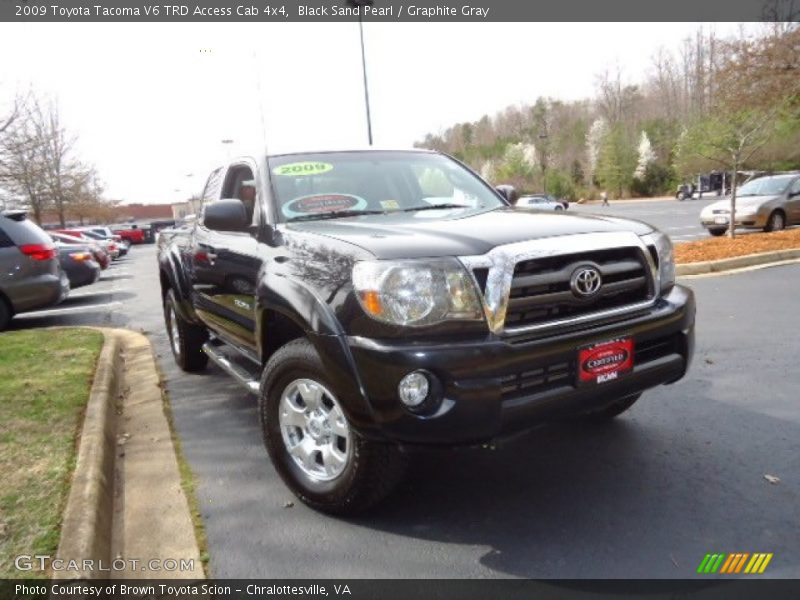 Black Sand Pearl / Graphite Gray 2009 Toyota Tacoma V6 TRD Access Cab 4x4